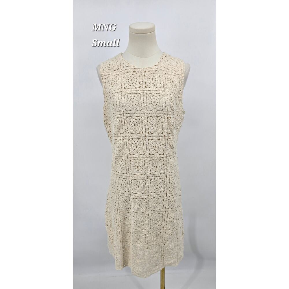 Mango‎ Boho Minimalist Crochet Cotton Dress